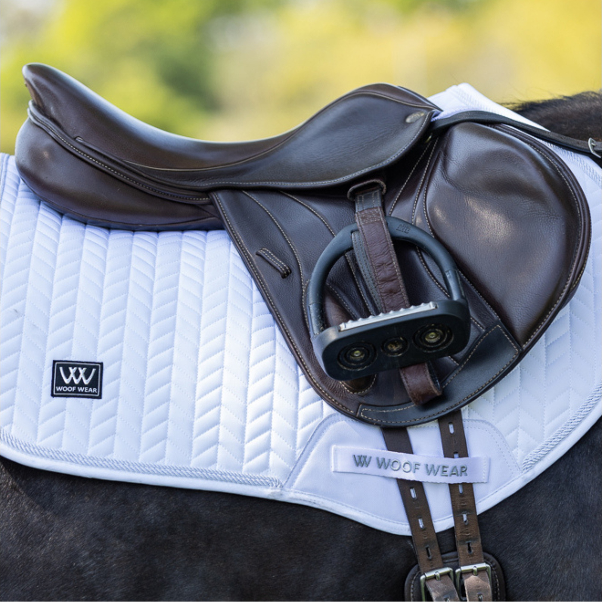 2025 Woof Wear Herringbone Close Contact Saddle Pad WS0044-WHWH - White